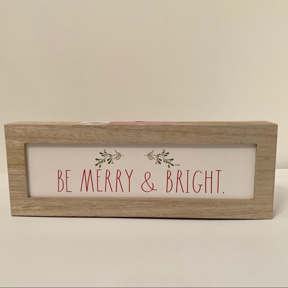 Rae Dunn Other - 💥PRICE⬇️💥Rae Dunn BE MERRY & BRIGHT Wooden Sign
